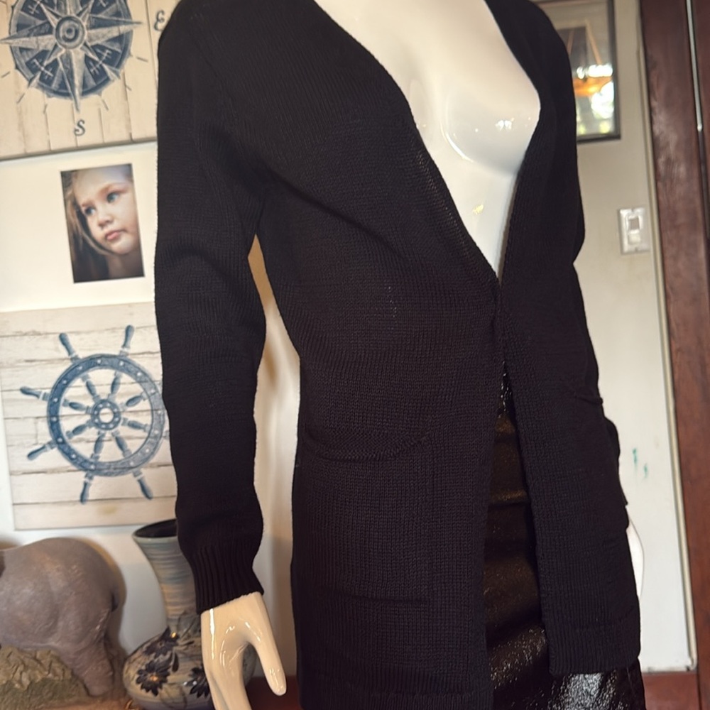 NWT Renuar size XS Black Women's knit Sweater Cardigan